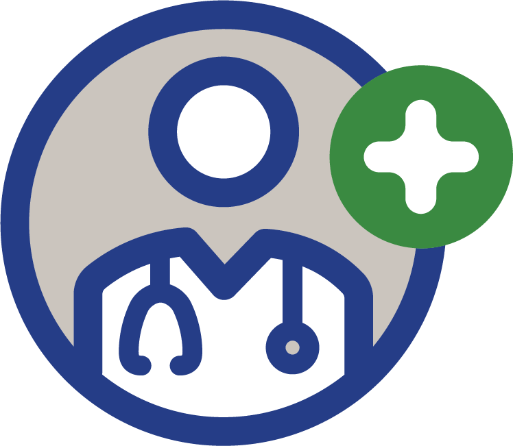 Icon of a doctor wearing a stethoscope
