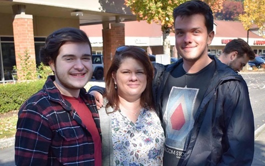 Jane Rembecki and her sons