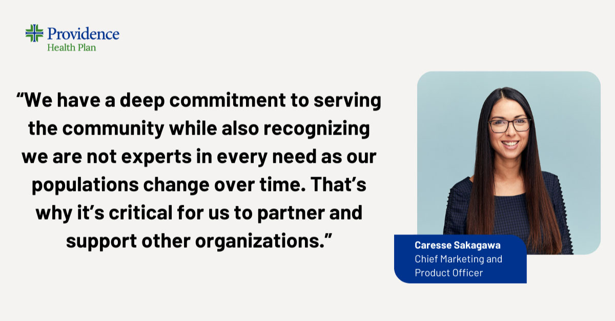 We have a deep commitment to serving the community while also recognizing we are not experts in every need as our populations change over time. That's why it's critical for us to partner and support other organizations.