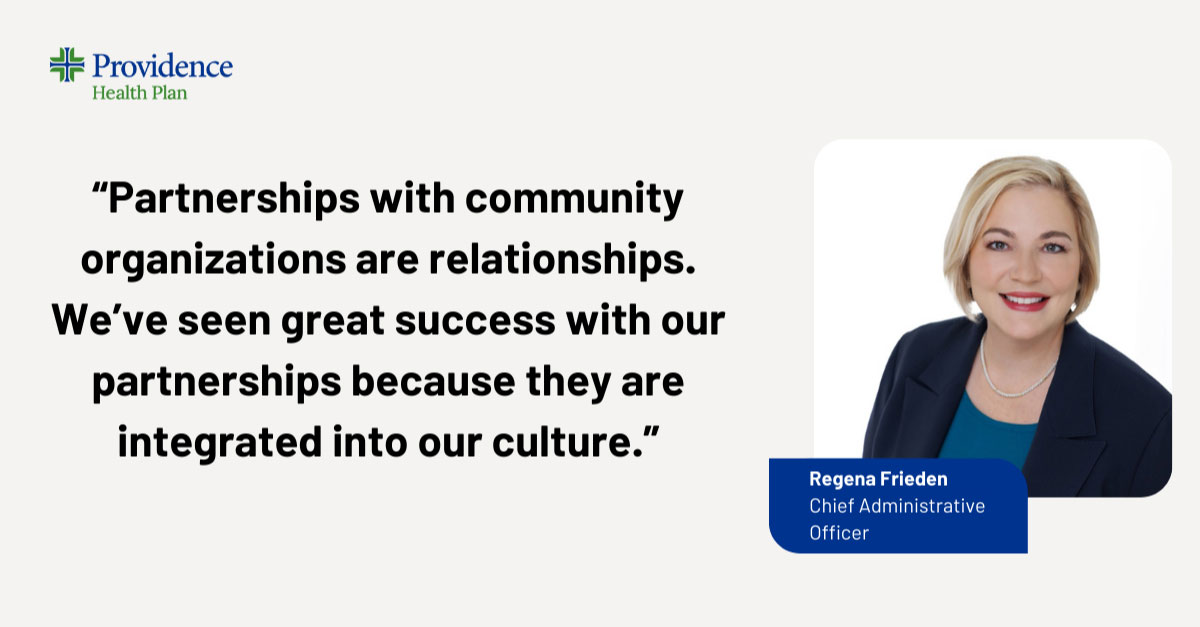 Partnerships with community organizations are relationships. We've seen great success with our partnerships because they are integrated into our culture.