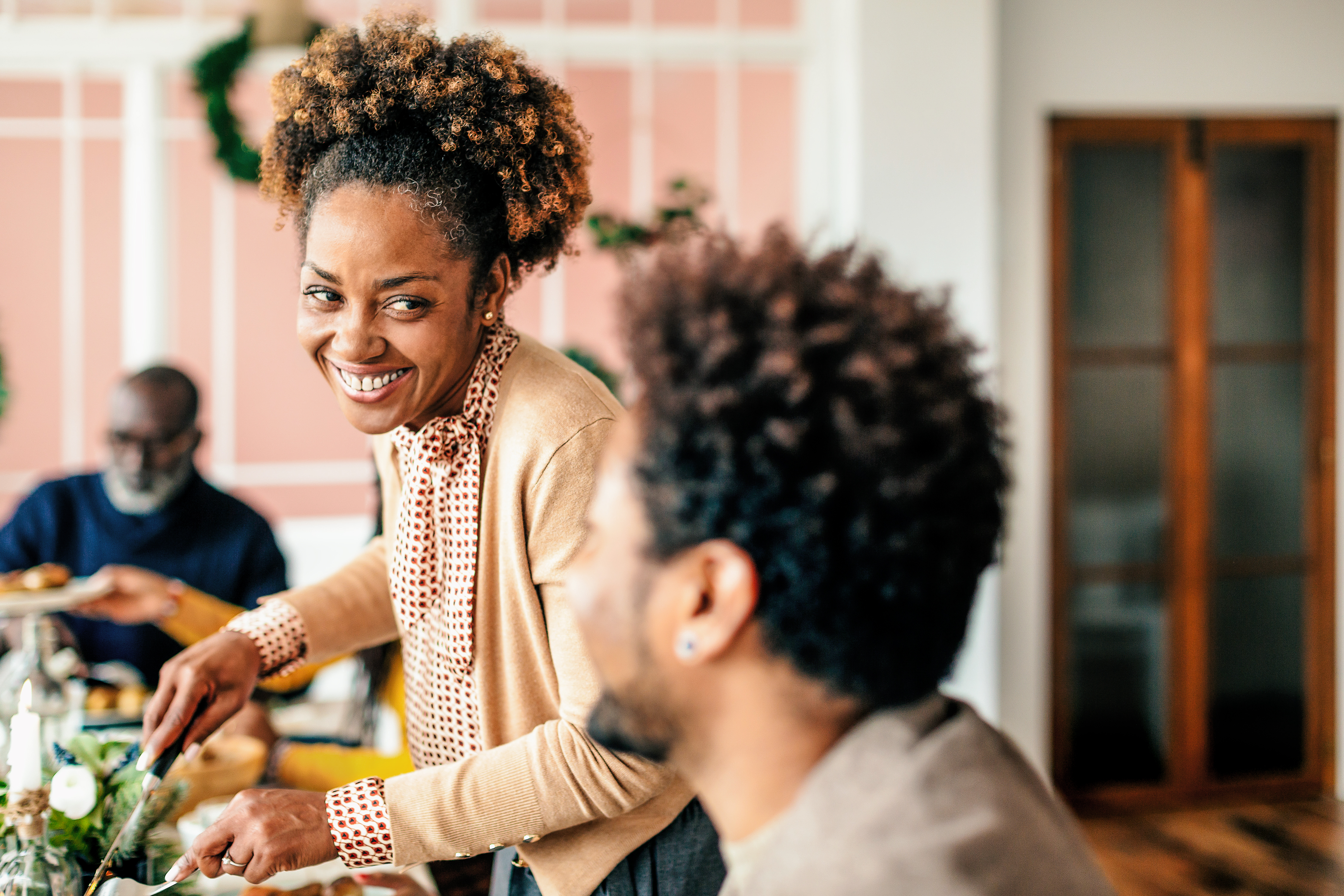 Family at the table for meal time